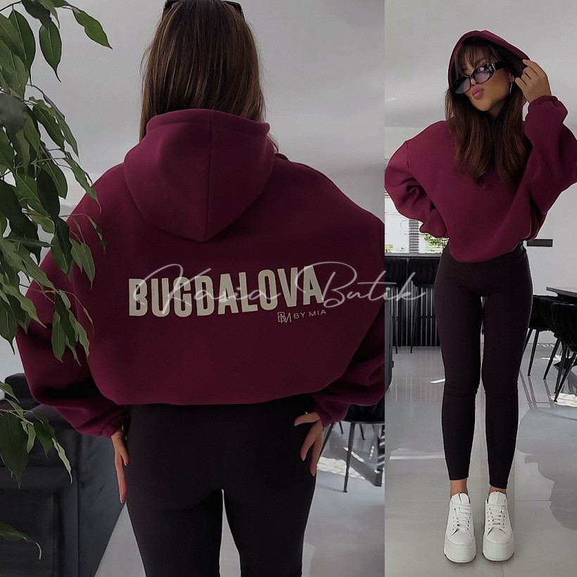 PREORDER Z WYSYŁKĄ OD 10.11 Bluza Bawełniana Bugdalova By Mia Burgundowa