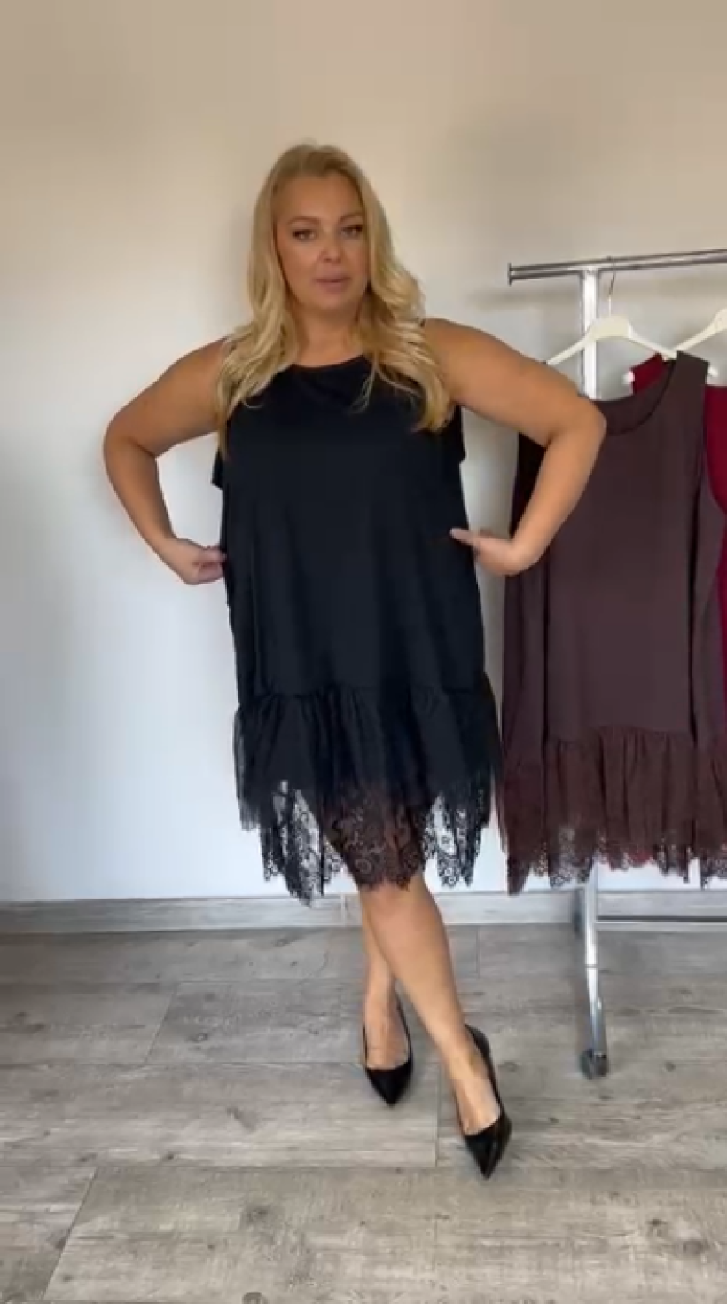 Halka Sukienka Plus Size z koronką