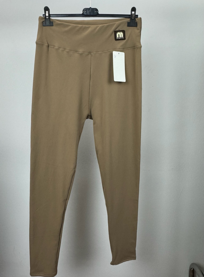 Leginsy ocieplane szeroki pas, bambus - (4/5xl, 5/6xl) - 931 - karmel
