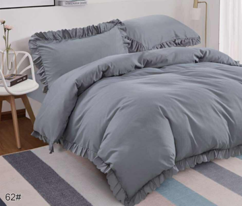 Komplet pościeli z falbanką F62 szara