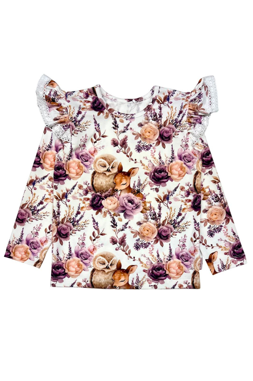 BLUZKA SARENKI I SOWY Z KORONKĄ CHRISMA