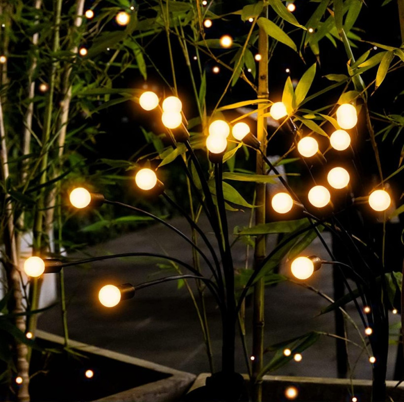 Zestaw Lampki LED Kulki Kuleczki Żółte Solarne Wbijane Ogrodowe Solar 70cm