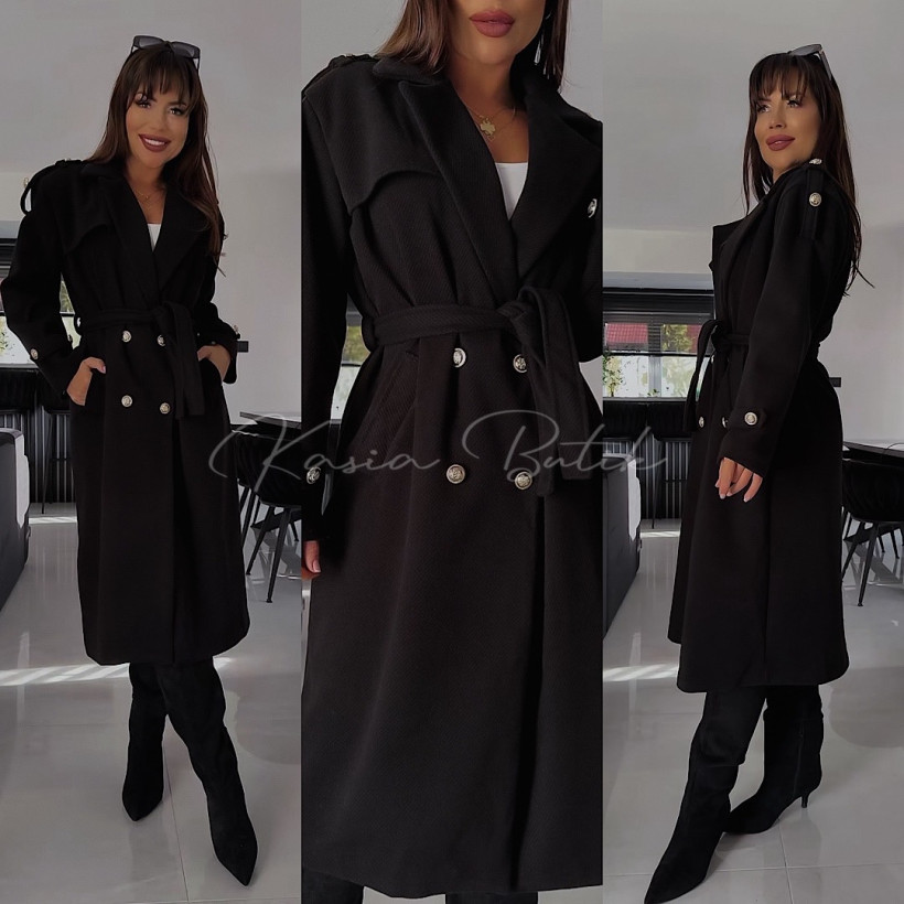 Płaszcz Elegancki Melania Czarny