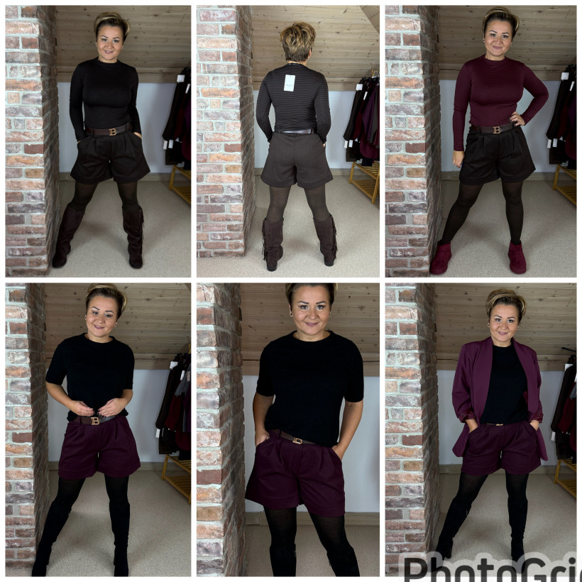 Krotkie spodenki z paskiem