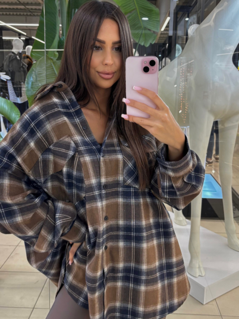 EM KOSZULA KRATA CIENKA GRANAT