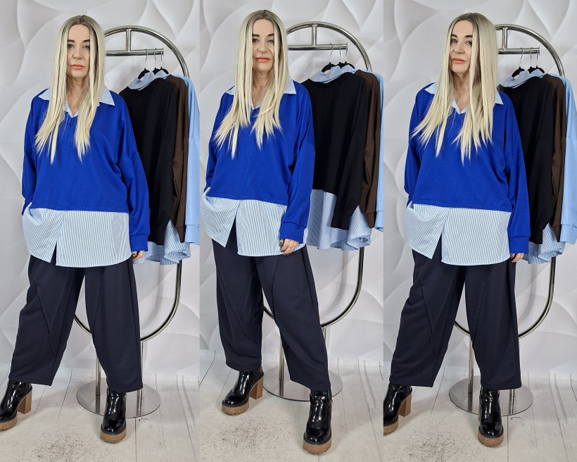 BLUZA Z KOSZULOWĄ WSTAWKĄ NIKALUS 9943 RN21