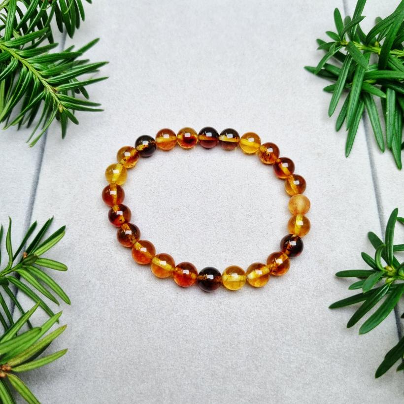 Bransoletka z naturalnego bursztynu bałtyckiego – klasyczne, ręcznie wykonane 