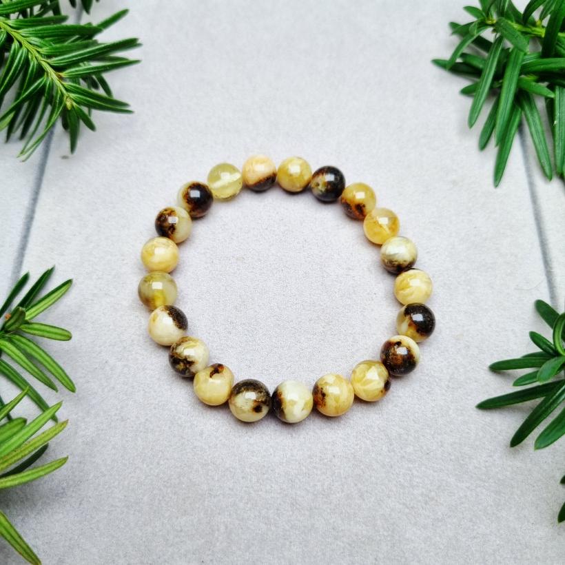 Bransoletka z naturalnego bursztynu bałtyckiego – unikatowa, ręcznie robiona biżuteria, elegancki prezent, ekologiczne kamienie, Polska