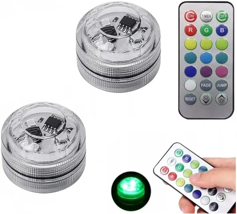 Lampki bezprzewodowe RGB z Pilotem – 2 sztuki