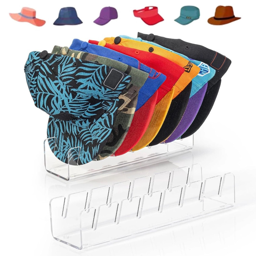 komplet 2 szt akrylowych stojaków na czapki 