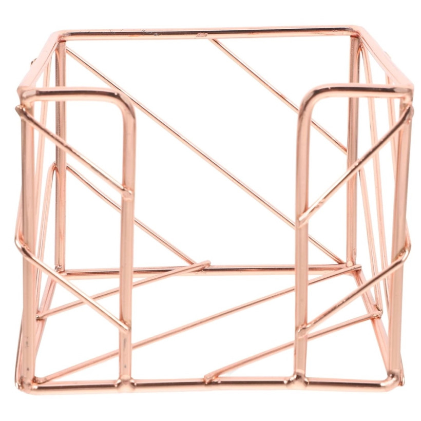 metalowy organizer na karteczki samoprzylepne w kolorze rose gold (D3)