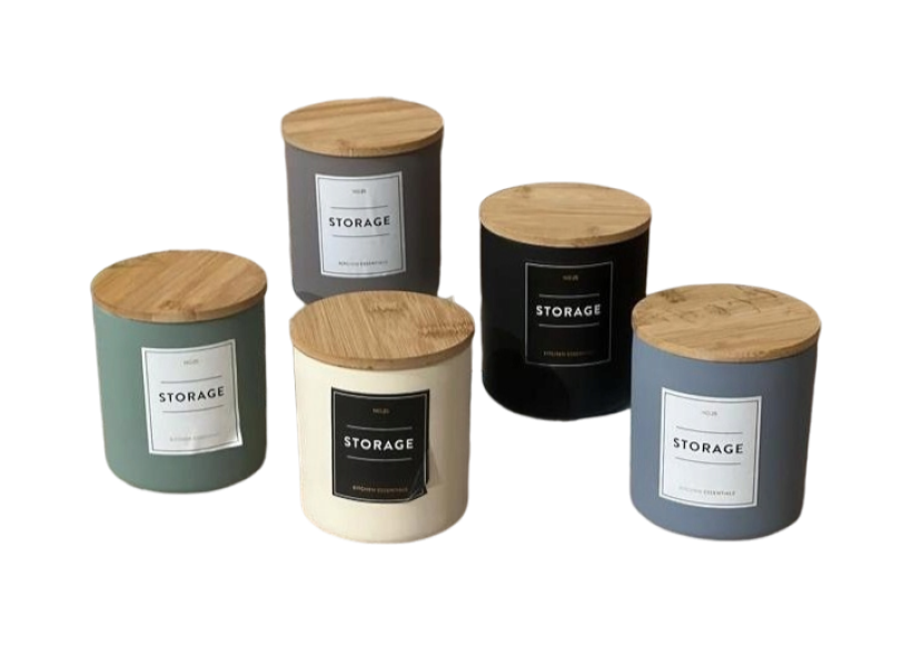 Pojemnik ceramiczny z bambusową pokrywką  – styl i porządek w twojej kuchni