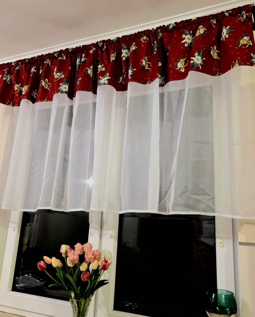 Firanka lambrekin z woalem 300x100cm