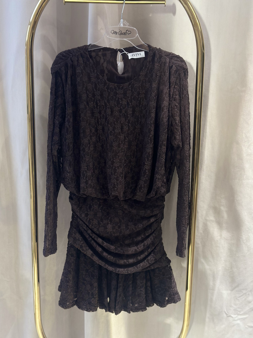 IVI SUKIENKA KORONKA MARSZCZENIE CZEKOLADA