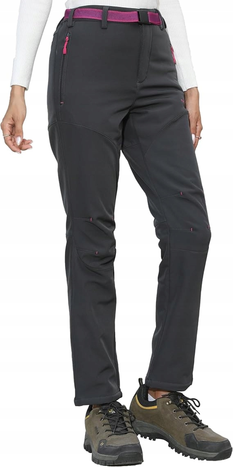 Tofern Damskie spodnie trekkingowe, narciarskie, wodoodporne + pasek! r. M