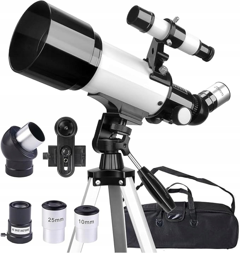Teleskop astronomiczny z uchwytem na smartfon 400 mm ze statywem + torba!