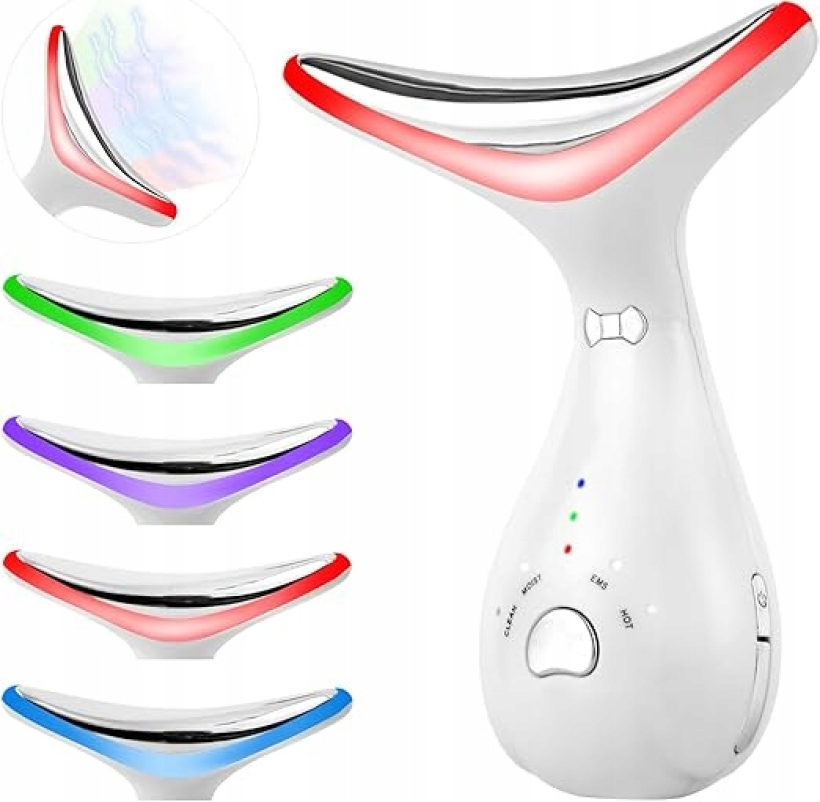 Masażer do twarzy EMS lifting, mikroprądy światło LED, przeciwzmarszczkowy!