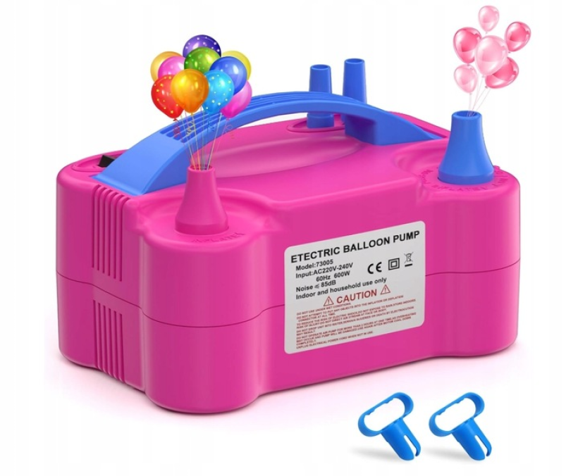 Pompka elektryczna do balonów, przenośna podwójna dysza 600W imprezy wesele