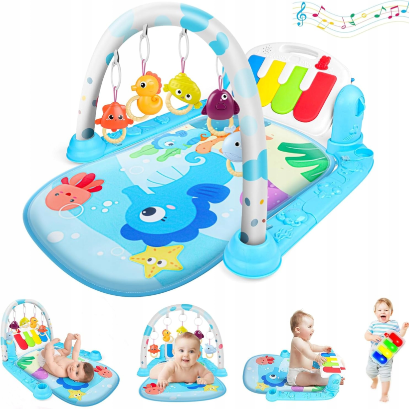 Mata Edukacyjna Pianino Grzechotki Interaktywna dla niemowląt 0+ do zabawy!