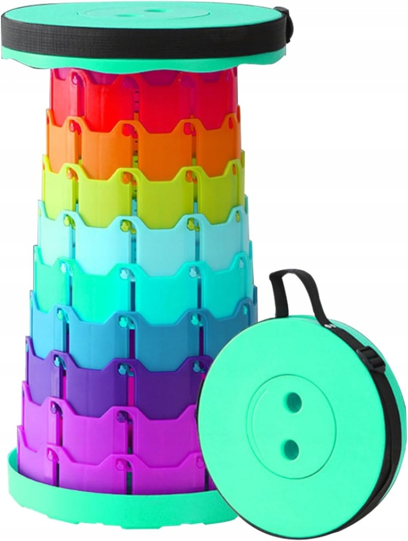 Krzesło Składane, Taboret Teleskopowy Turystyczny, Przenośne 200kg + PASEK!