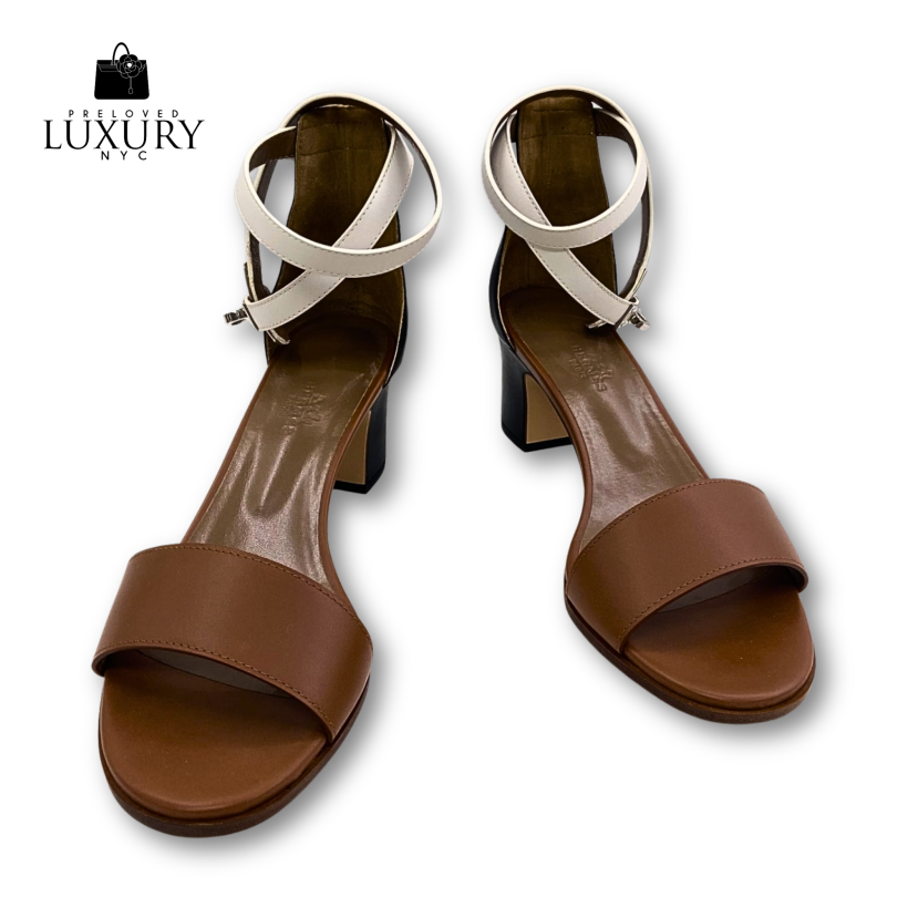 HERMES Shoes Heels Ankle Wrap Kelly