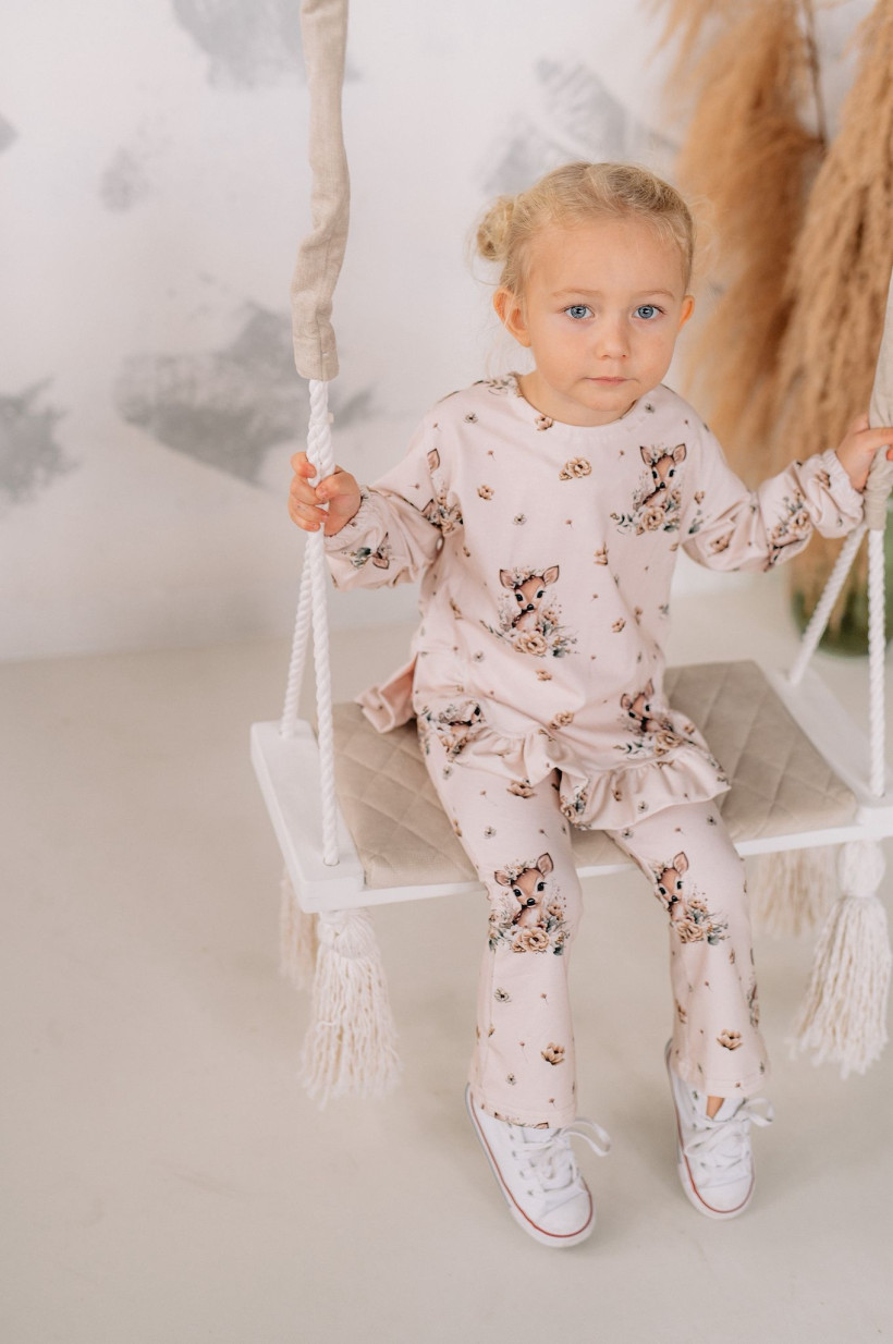 BLUZKA Z FALBANKĄ PRINT SARENKI MAM TEN LUZ