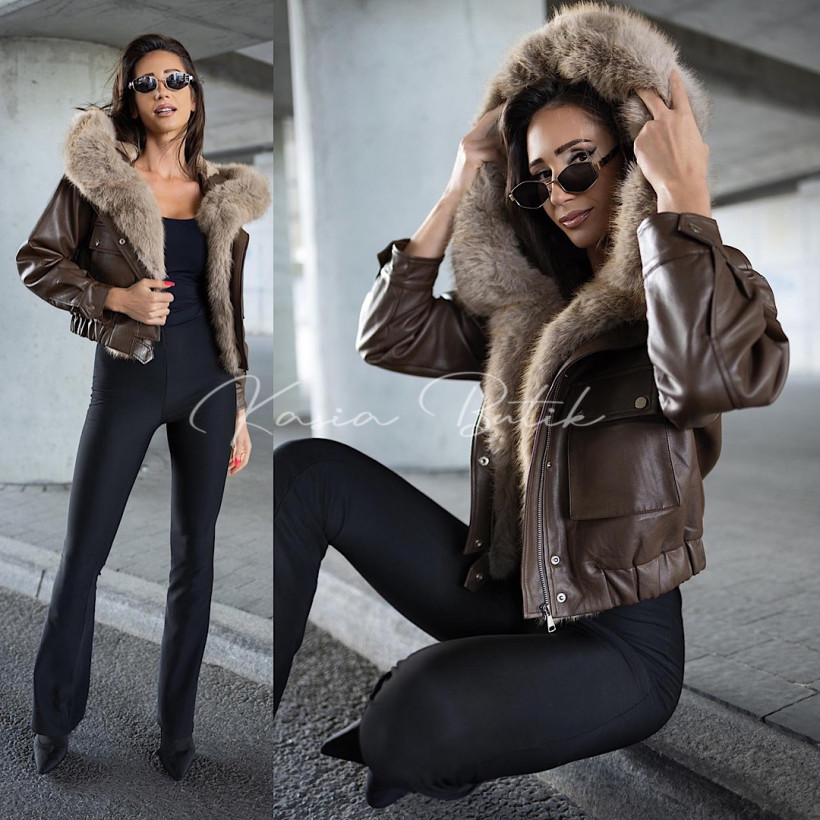 Kurtka Way Mode WX2577 Czekoladowa 