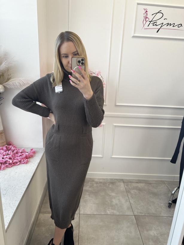 Sukienka sweterkowa z golfem 13905