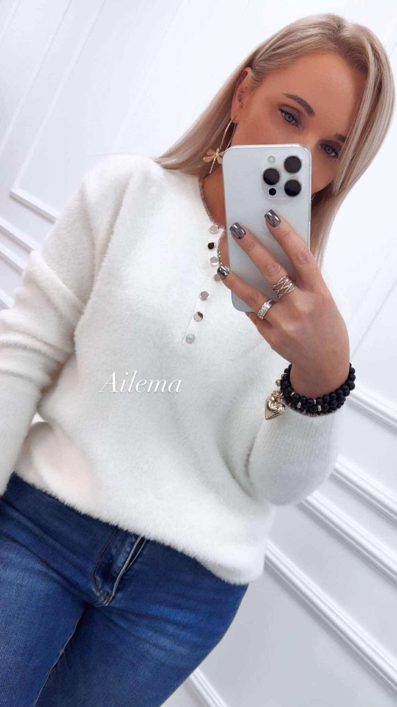 WYPRZEDAŻ Sweter alpaka 5G371 okrągły dekolt