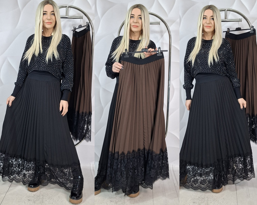 SPÓDNICA PLISA z koronką 39292 RB26
