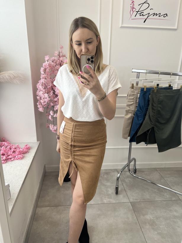 Spódnica zamsz ściągacz 13920