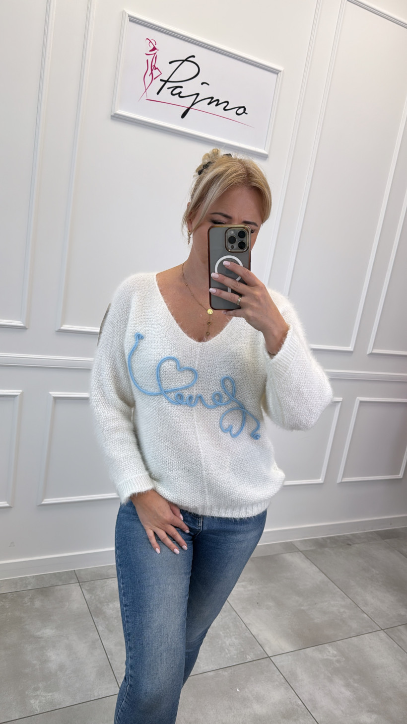 Sweter oversize napis 13924