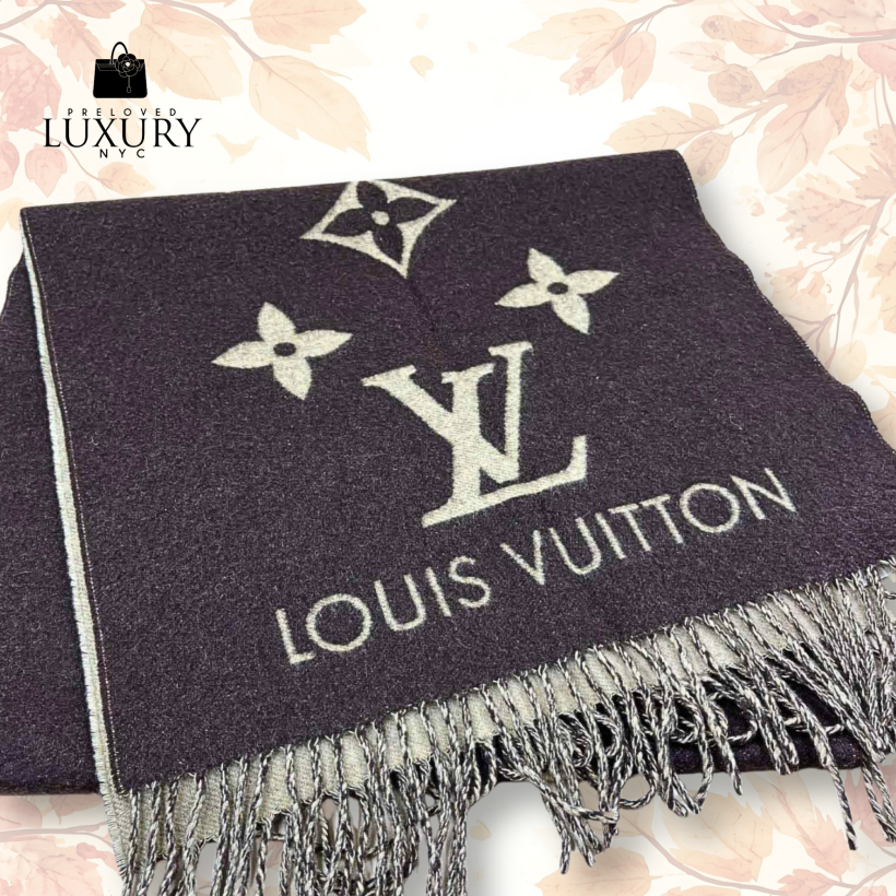 LOUIS VUITTON Reykjavik Cashmere Scarf Brown