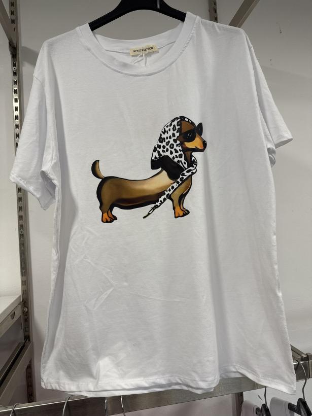 PROMO T-shirt avec imprimé chien TU 36 AU 46