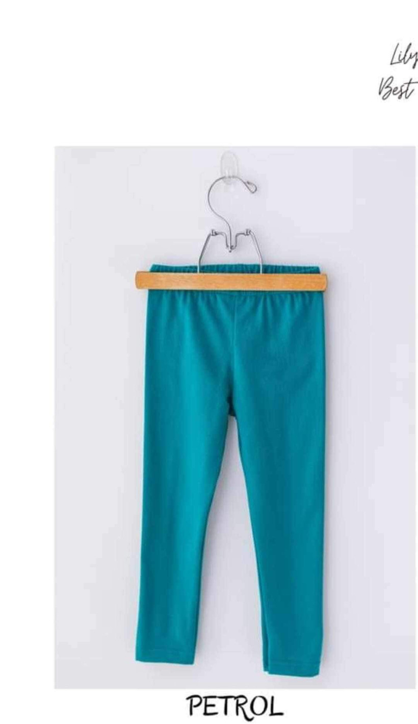 LEGINSY LILY GREY GŁADKIE BAWEŁNA PETROL
