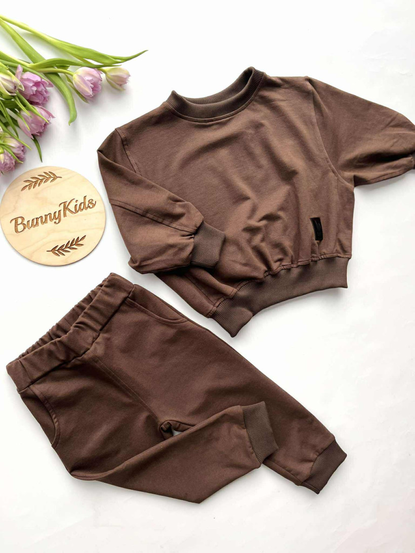DRES BLUZA + SPODNIE CZEKOLADA BUNNY KIDS