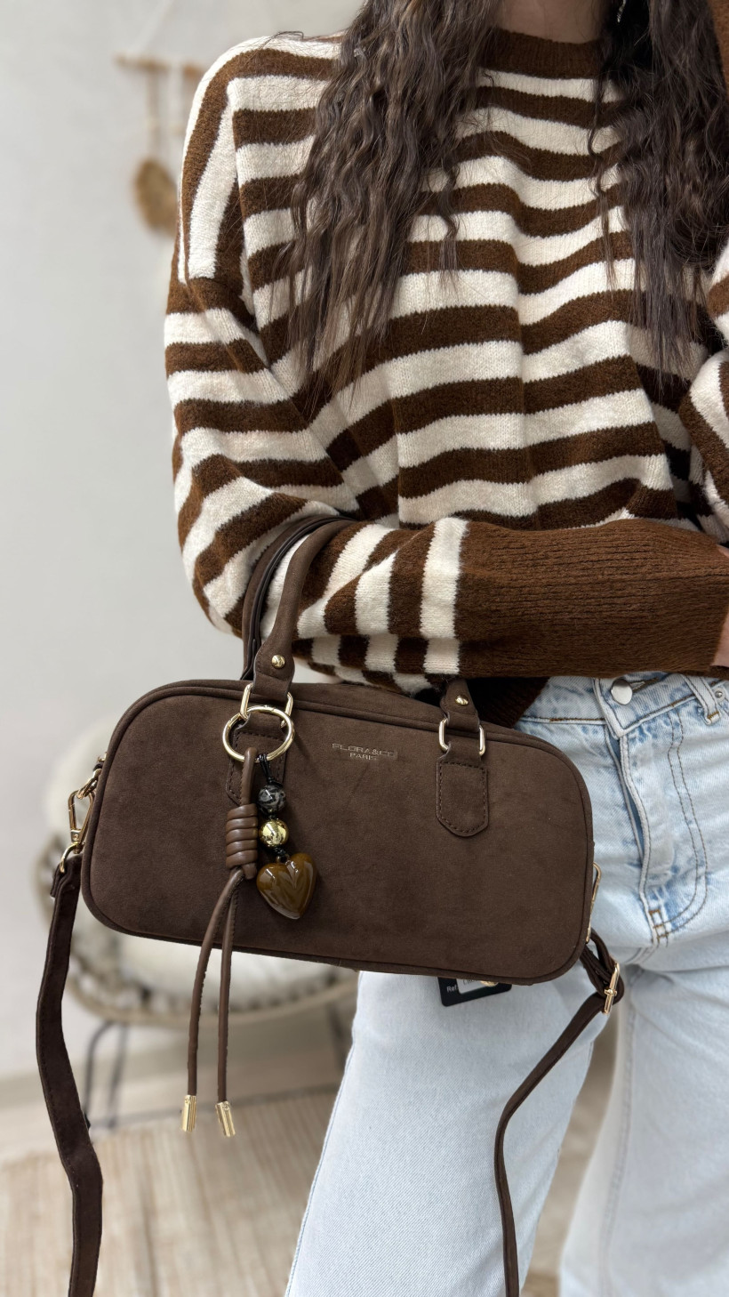 TOREBKA KUFEREK CZEKOLADOWY EKO ZAMSZ Z BRELOKIEM