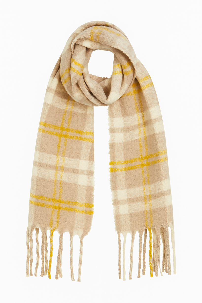 Szal krata beżowy 1663