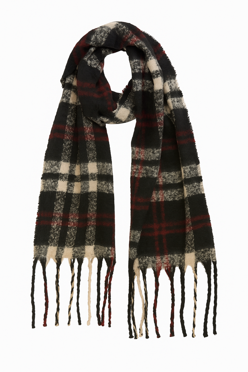 Szal krata czarny 1663