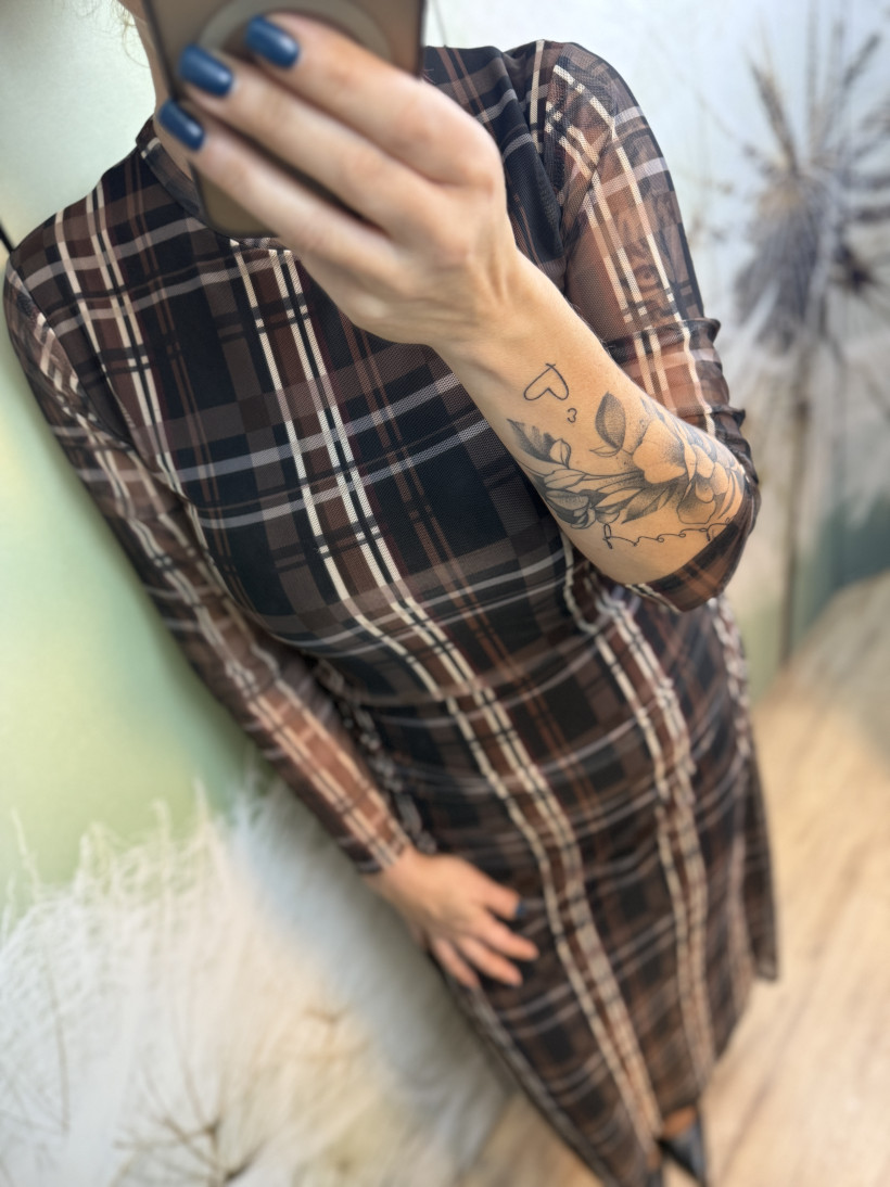 Sukienka maxi w kratę Colori 