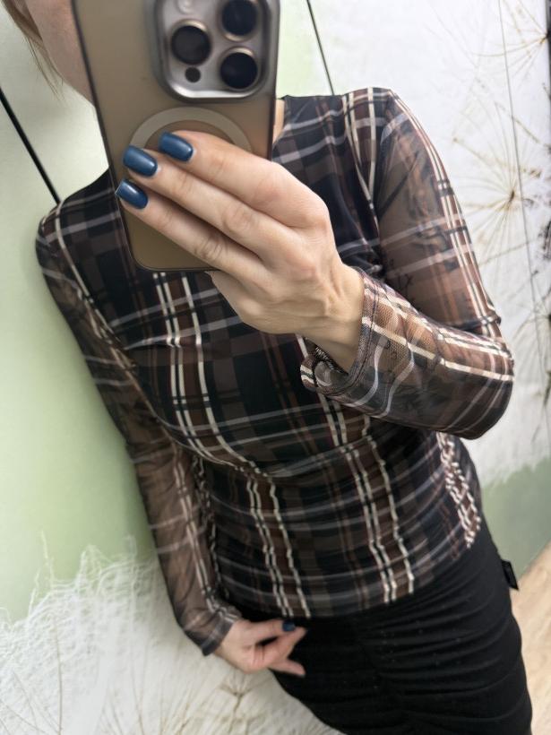 Bluzka długi rękaw w kratę Colori