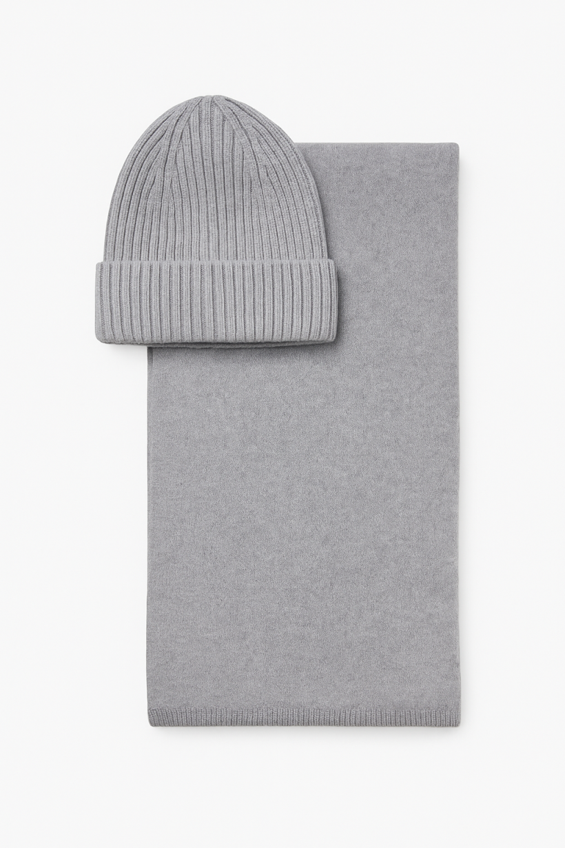 Komplet czapka +szal szary men 1841