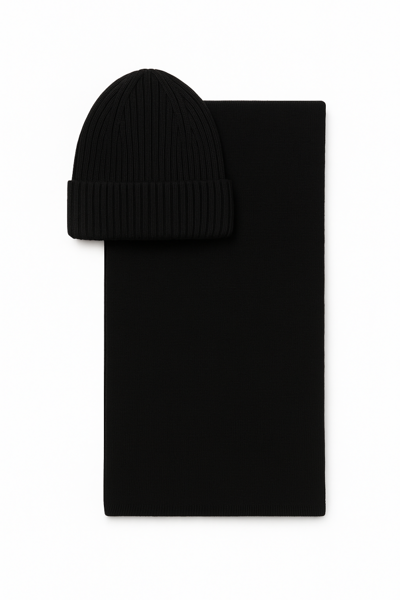 Komplet czapka+szak czarny men 1841