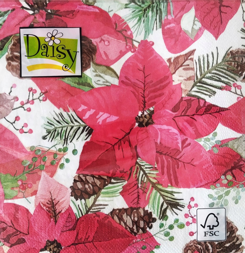 Serwetki 20szt/paczka 33x33 świąteczna  Serwetki posiadają 3 warstwy