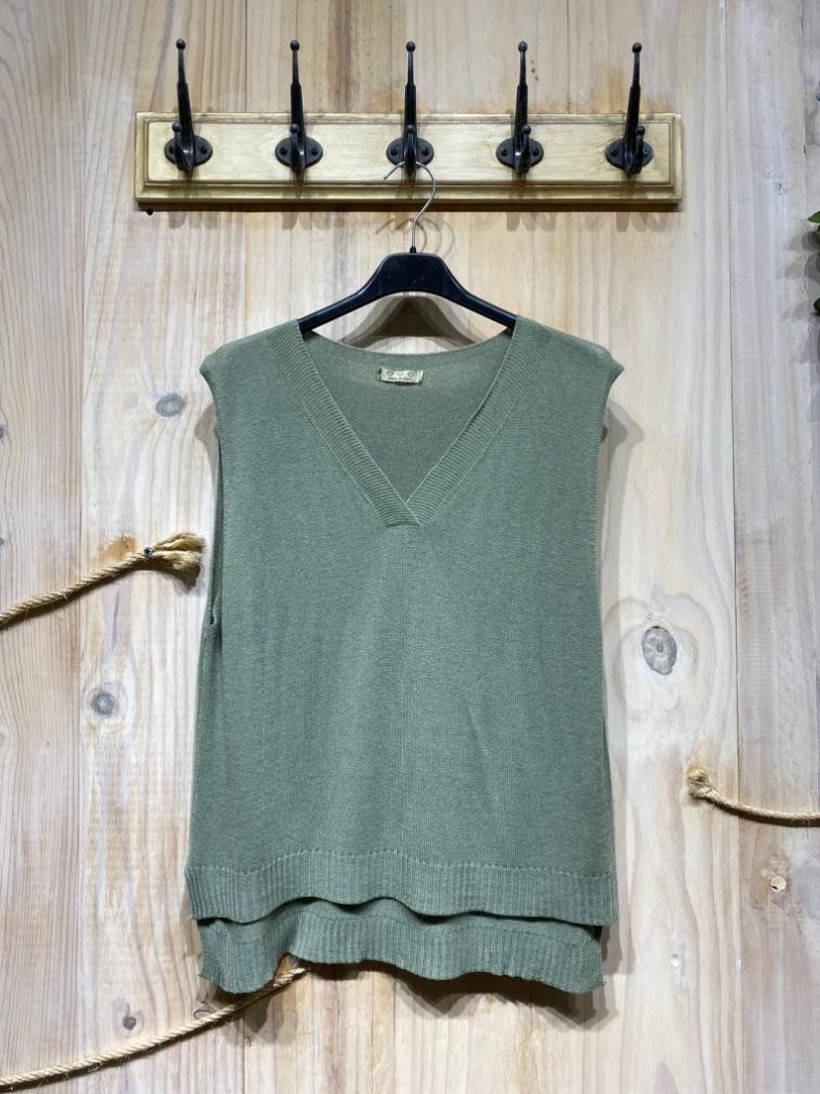 PROMO Pull fin sans manche tu 36/44++