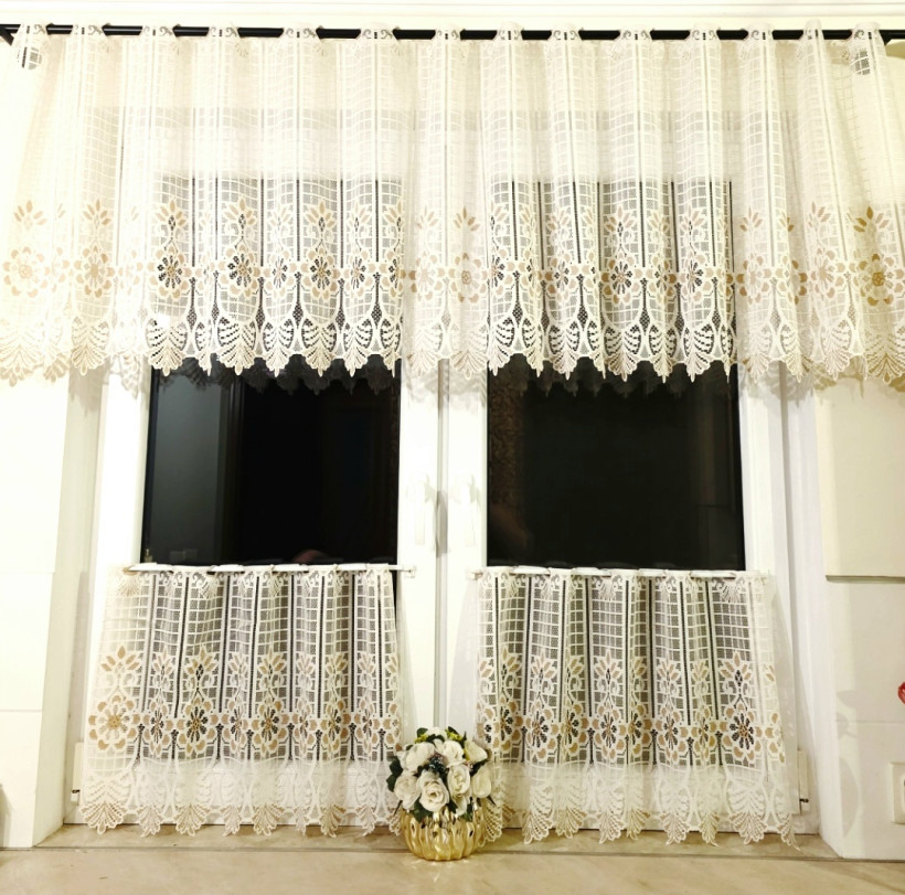 Zestaw kuchenny żakard kremowo capucino