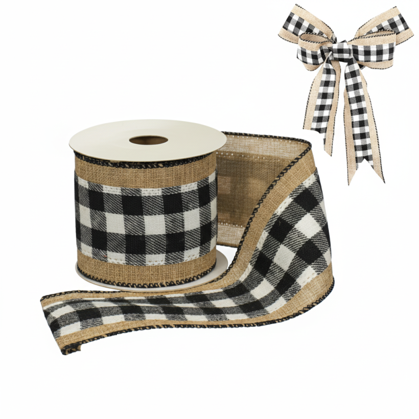 Wstążka jutowa dekoracyjna 6,3cm x 2,7m