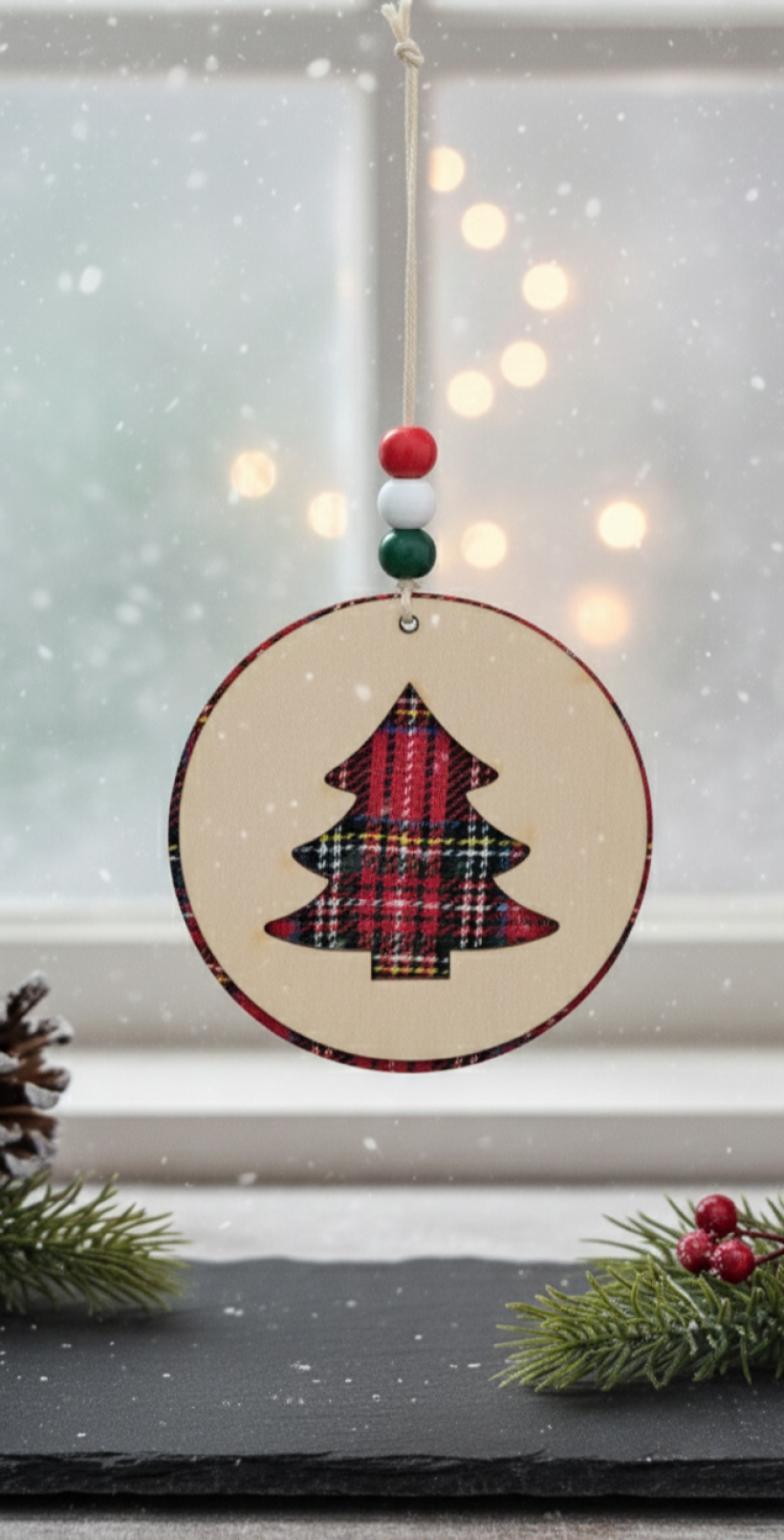 Zawieszka dekoracyjna choinka 8cm