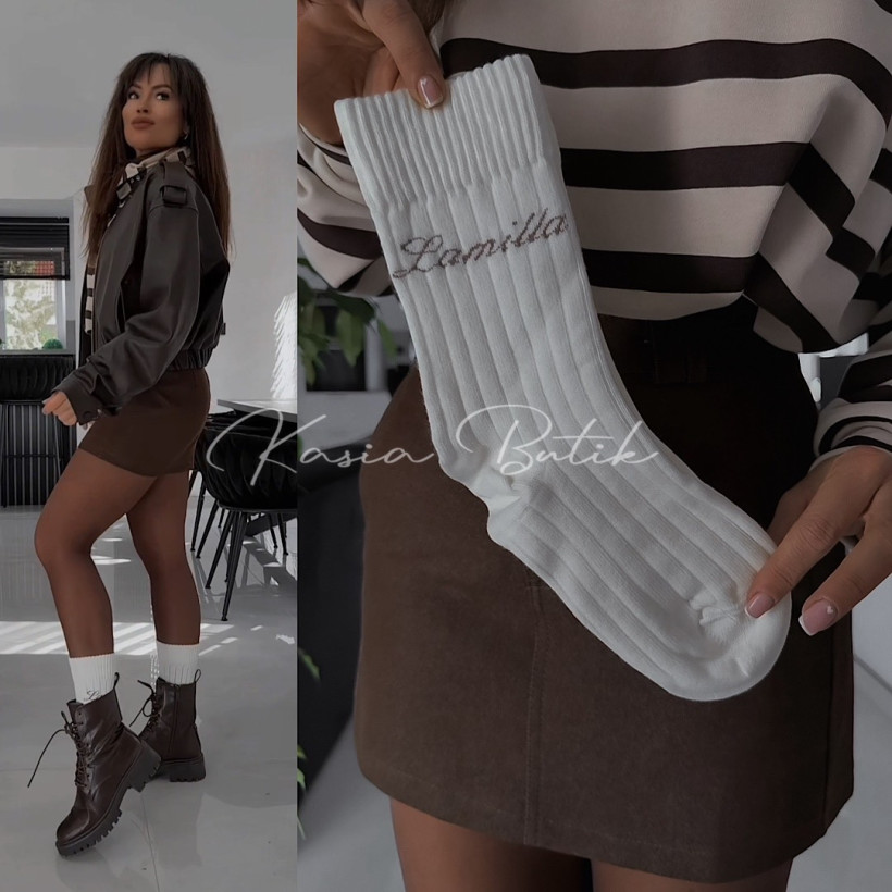 Skarpetki Dzianinowe Ciepłe La Milla Vanilia&Czekolada