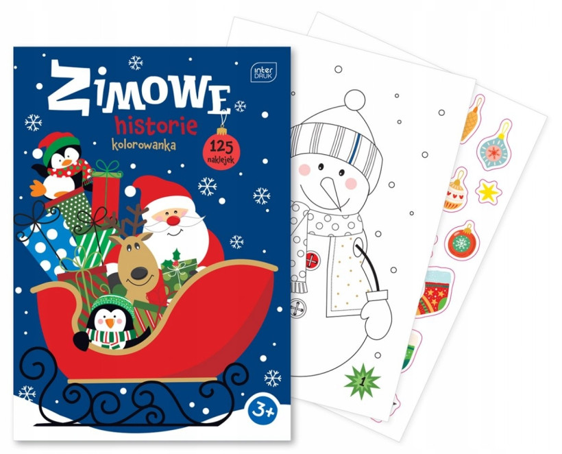 Kolorowanka świąteczna z naklejkami ZIMOWE HISTORIE 3+ BOŻE NARODZENIE